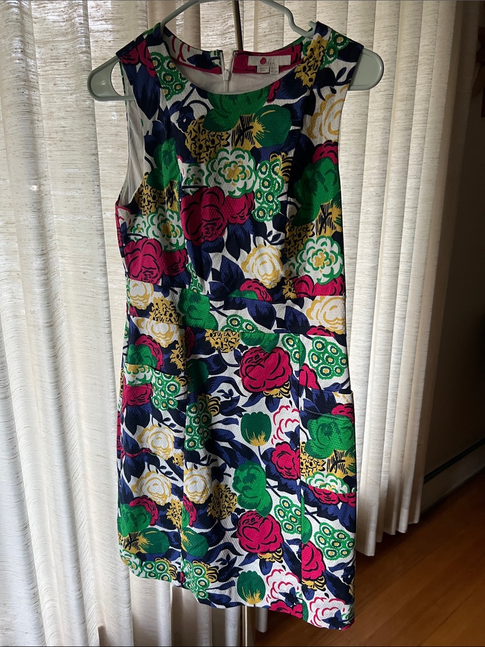 Boden Bright Floral Sleeveless Shift Dress - Green, Pink, Navy, Yellow, White